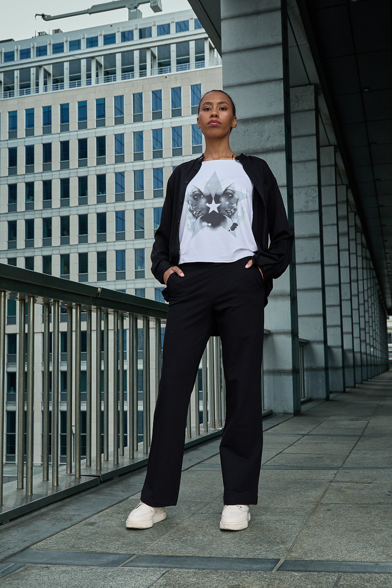 Structured White - Bamboo Top with Art Print - Image 3